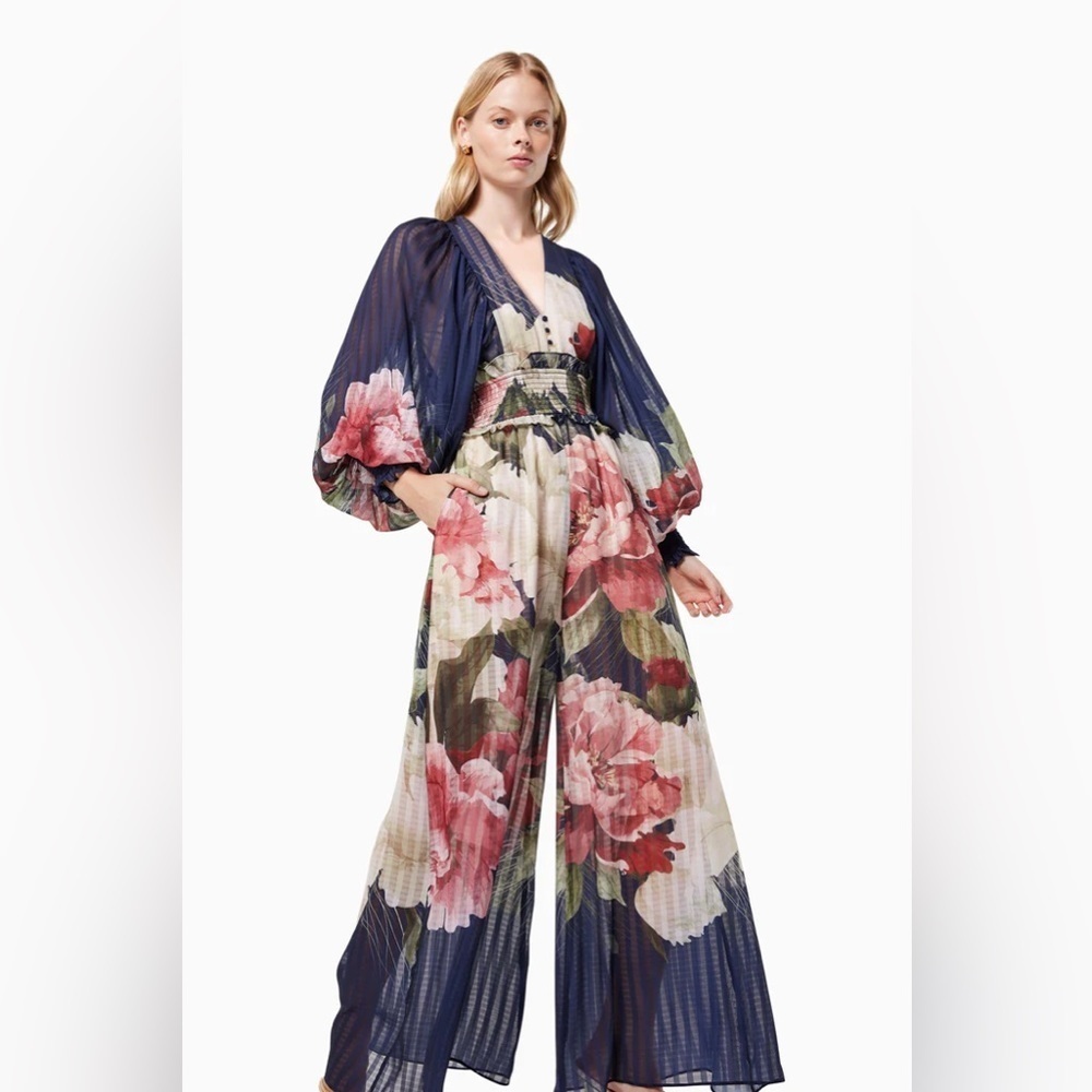 Elliatt Navy and Pink Floral Jumpsuit